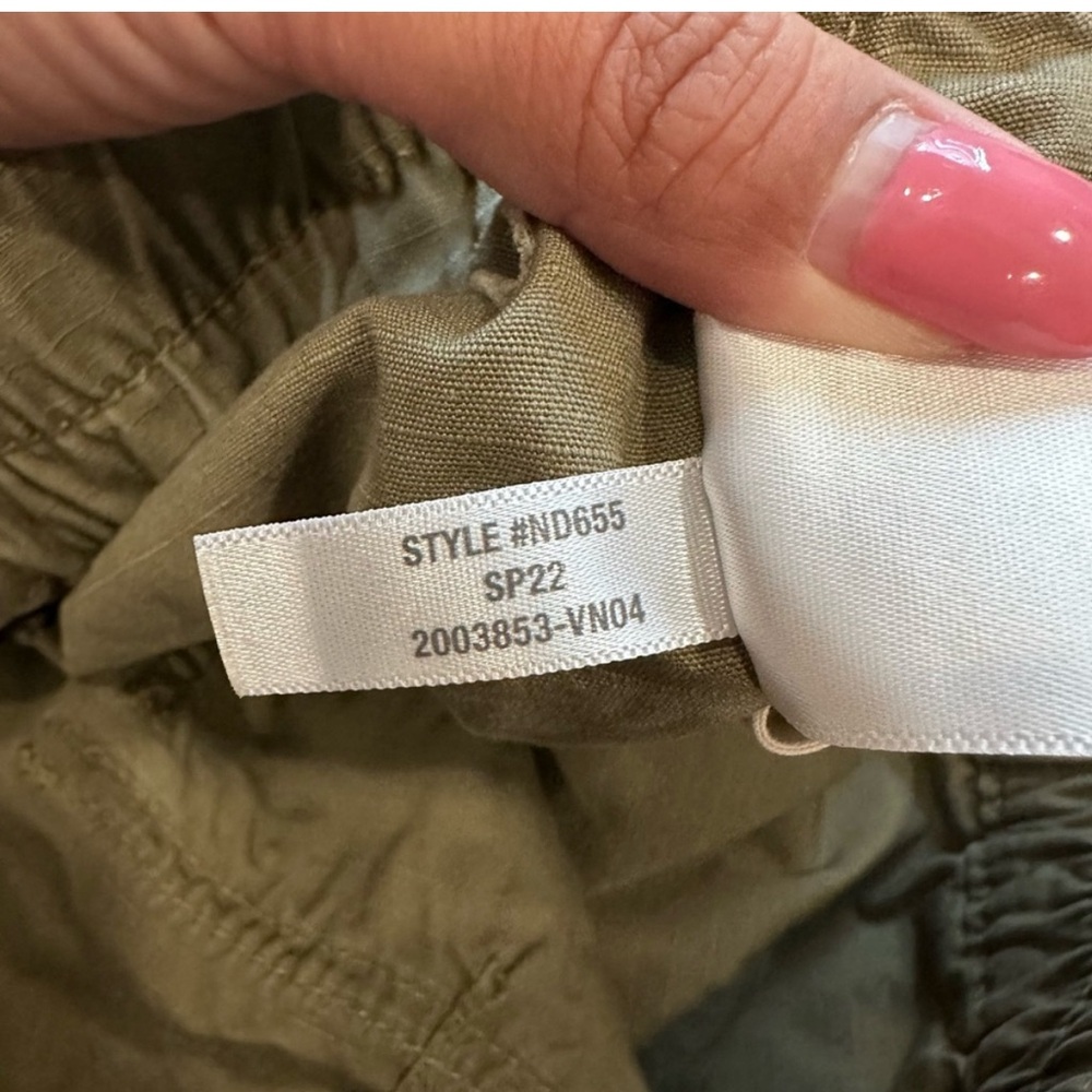 Madewell Cotton Ripstop Pull-On Straight Cargo Pants in Khaki Green Size L - Picture 10 of 11